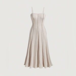 Elegant Cream Sleeveless Dress